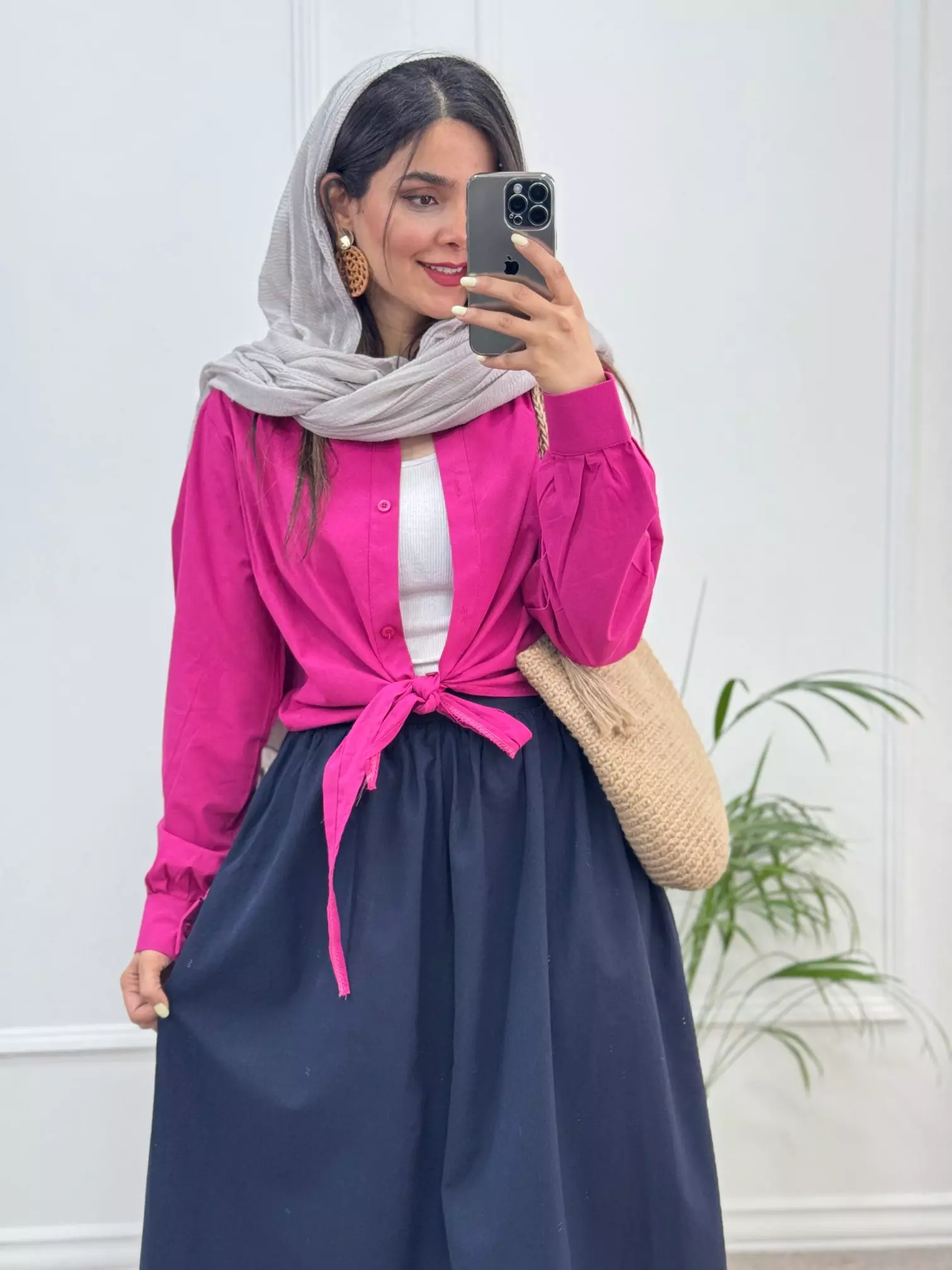 شومیز گره ای لینن آینور